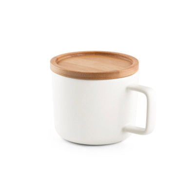FANGIO. 220 mL ceramic mug with lid and bamboo base